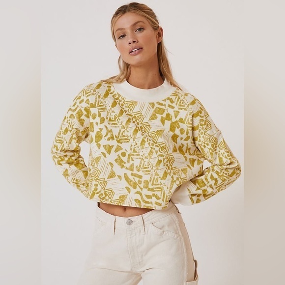 Anthropologie Tops - Anthropologie‎ Amadi Cropped Abstract Print Sweatshirt